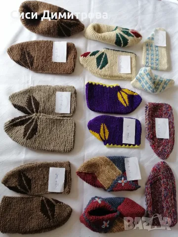 Вълнени терлици, ръчно плетиво,100 % естествена вълна, снимка 2 - Дамски чорапи - 48689721