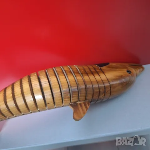 Дървен Делфин, гъвкав, движещ се, 33 см., снимка 5 - Декорация за дома - 49196162