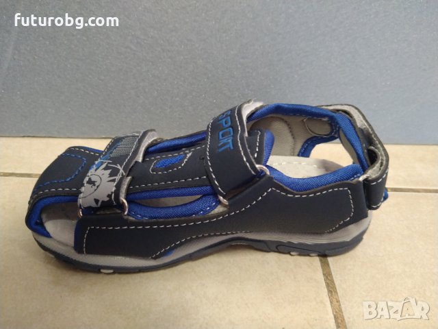 Сини сандали за момче с велкро лепенки, снимка 4 - Детски сандали и чехли - 33288408