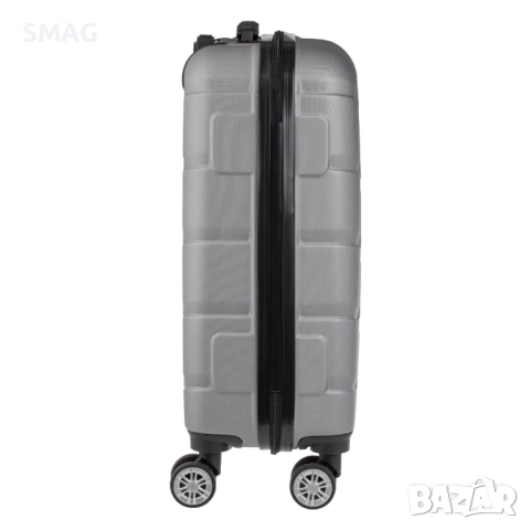 Куфар с колелца 58л, сив метален_1245725, снимка 3 - Куфари - 52188610