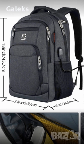 Елегантна, модерна и стилна мъжка офис чанта за лаптоп /Черна естествена кожа!, снимка 10 - Раници - 52023496