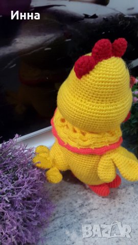 Великденски подаръци. Пиле в розово. Плетена играчка. Ръчно изработена., снимка 9 - Плюшени играчки - 39875402