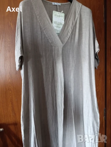 Нова 100% лен рокля 2-3ХЛ, снимка 3 - Рокли - 50757875