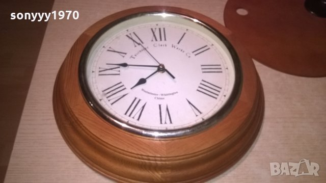 немски дървен часовник-31х5см-внос германия, снимка 7 - Колекции - 26365484