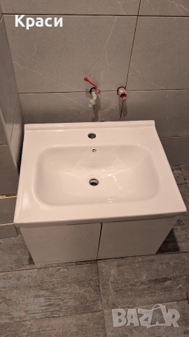 Комплект мивка+шкаф и горен шкаф с огледало за баня чисто нови, снимка 4 - Мивки - 52898371