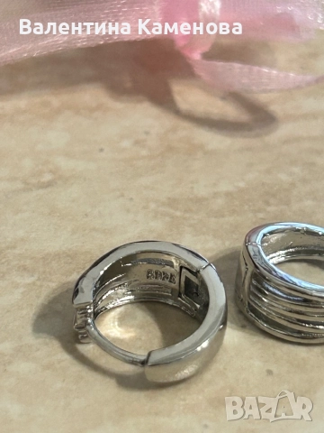 Сребърни обеци(925)  ,нови .Английско закопчаване , снимка 2 - Обеци - 52350380