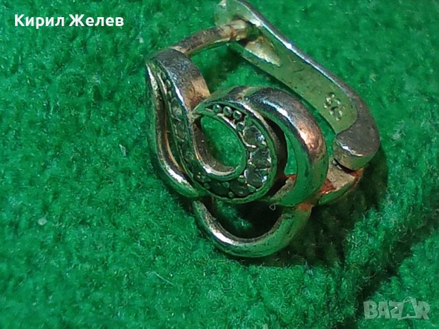 СТАРА АНГЛИЙСКА СРЕБЪРНА АЖУРНА АРТ ОБЕЦА СРЕБРО 925 с ЦИРКОНИ 28732, снимка 2 - Обеци - 37277559