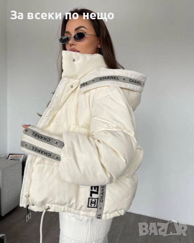 Chanel Дамско Бяло Зимно Яке Шанел Код A932, снимка 3 - Якета - 51883549