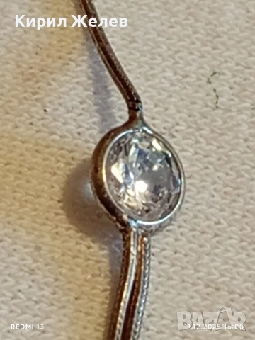 ЕФИРНА СРЕБЪРНА ОБЕЦА РОДИРАНО СРЕБРО с ИСКРЯЩ ФАСЕТИРАН ПЛАНИНСКИ КРИСТАЛ 51097, снимка 6 - Обеци - 52737487