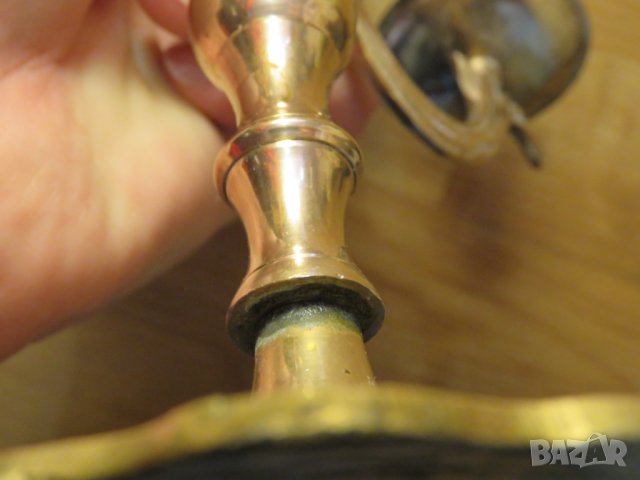 Красив Свещник, Стар бронзов свещник  троен свещник с 3 свещи свещ бронз бронзов, снимка 5 - Други - 28271060