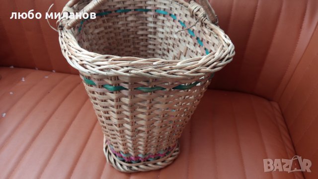 Плетена кошница, правоъгълна от едно време, снимка 2 - Антикварни и старинни предмети - 43426972