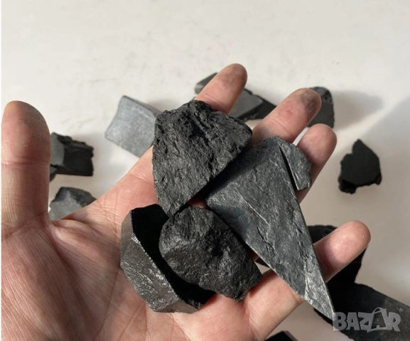 Натурален Добив Естествен Шунгит Най-Старият Минерал на Земята Фулерен Минерал с Естествен Произход, снимка 6 - Колекции - 53230692