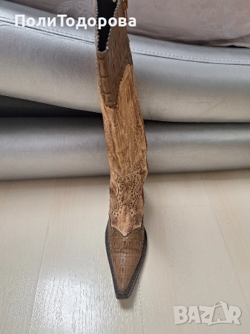 Дамски кожени чизми, снимка 2 - Дамски ботуши - 52594680