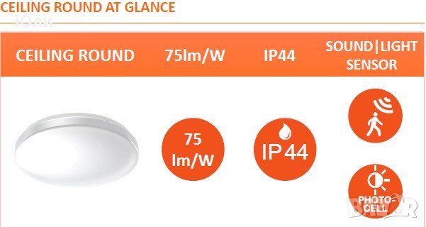 LED плафониера звуков сензор + фото сензор, снимка 7 - Лед осветление - 43814864