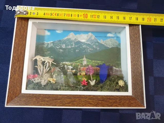 Хербаризирани цветя и кристали в рамка под стъкло  от Астрийските Алпи -Floralp Tyrol , снимка 5 - Декорация за дома - 49150521