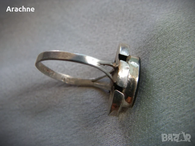 Сребърен ръчнокован дизайнерски пръстен с лабрадорит,Mariana Llanes,Мексико, снимка 5 - Пръстени - 50494415