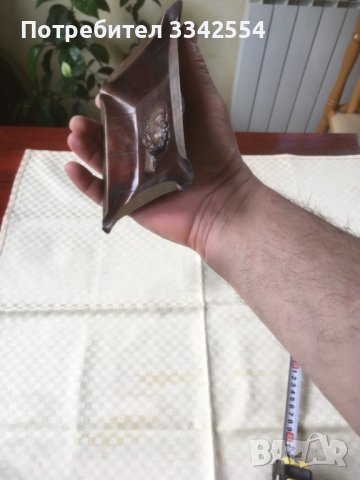 ПЕПЕЛНИК МЕСИНГ ЩАМПА ОРНАМЕНТ-90 ГР, снимка 2 - Други ценни предмети - 37129401