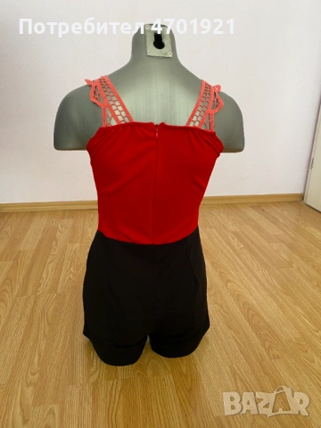 Черно-червен дамски гащеризон, снимка 11 - Гащеризони - 53136598