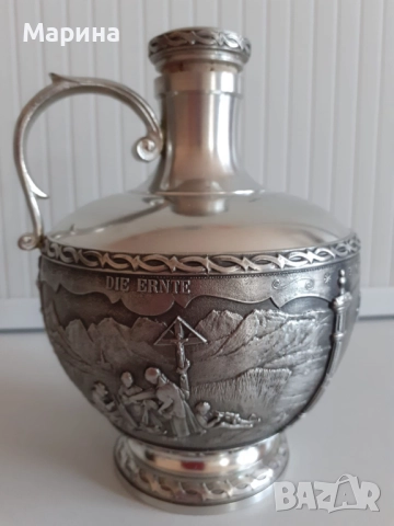 Комплект за ракия от калай Antik*Vintage  #87, снимка 6 - Антикварни и старинни предмети - 51564039