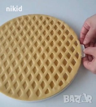 Голям кръг пластмасова форма за тесто на ромбове баклавички десерти пай сладкиш, снимка 2 - Форми - 37959189