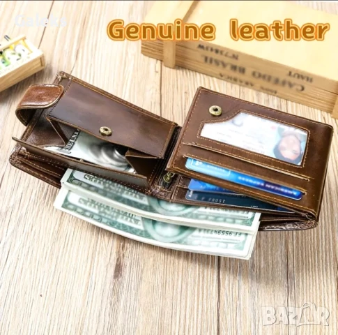 Мъжки модерни, обемни и защитени кожени портфейли в черно/кафявата гама!, снимка 3 - Портфейли, портмонета - 51348441