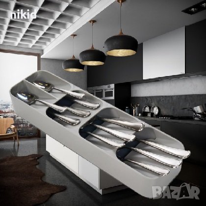 Органайзер за прибори за хранене компактен за чекмедже, снимка 3 - Аксесоари за кухня - 37453457