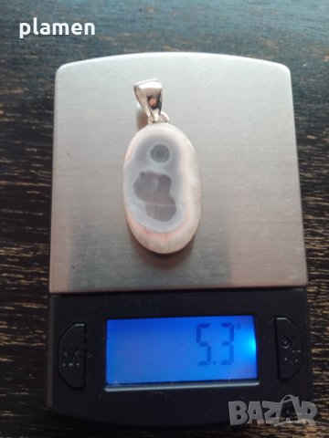 Сребърна висулка с естествен камък, снимка 1