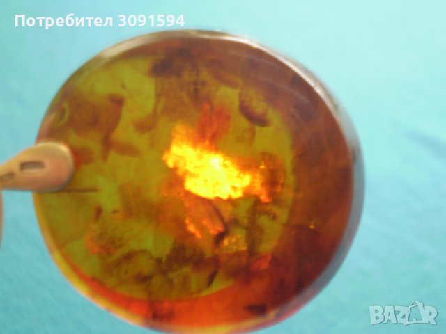 Стара кехлибар висулка медальон сребро 875 кехлибар СССР, снимка 5 - Антикварни и старинни предмети - 37538039