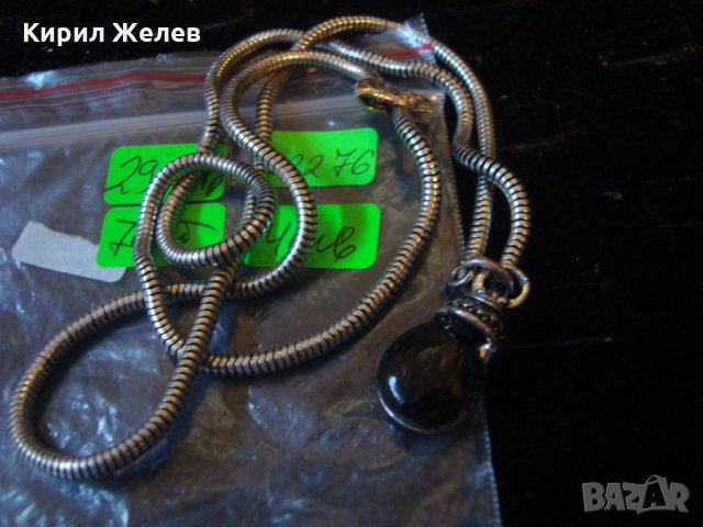 ПОСРЕБРЕН ВИНТИДЖ АРТ ЛАНЕЦ с МЕДАЛЬОН АНГЛИЯ с КРАСИВ ГОЛЯМ ФАСЕТИРАН ПЛАНИНСКИ КРИСТАЛ 22276, снимка 6 - Колиета, медальони, синджири - 33005193