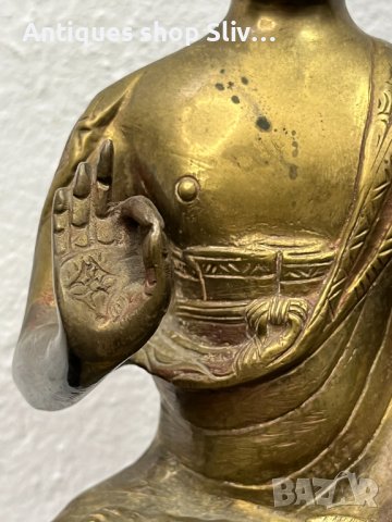 Уникална стара бронзова Буда / будизъм. №4777, снимка 4 - Други ценни предмети - 43073429