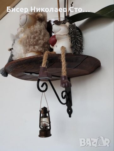 Етажерки - цветарници от дъбов масив(автентични бъчви)с ковно желязо