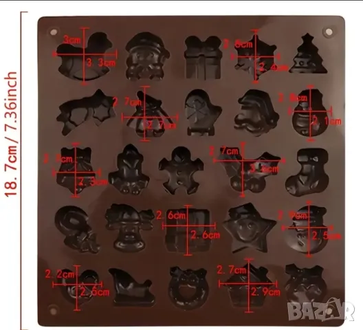 Молд за коледни бонбони , снимка 2 - Форми - 48031538