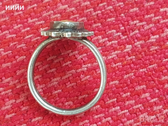 Сребърен пръстен с камък гема делфин, снимка 2 - Пръстени - 52846483