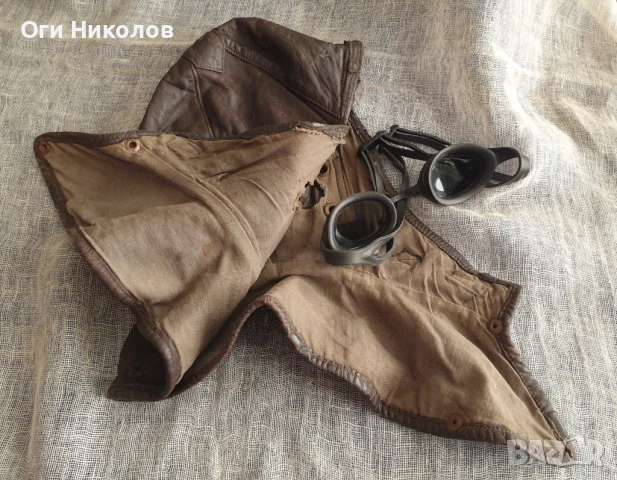 Стар авиаторски шлем, снимка 6 - Антикварни и старинни предмети - 51395144