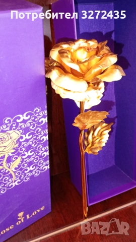 Декоративна Golden rose - Златна роза, снимка 2 - Други ценни предмети - 53371893