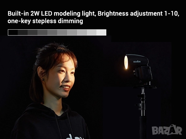 Светкавица GODOX V1Pro-O за Olympus / Panasonic, снимка 9 - Светкавици, студийно осветление - 52219238