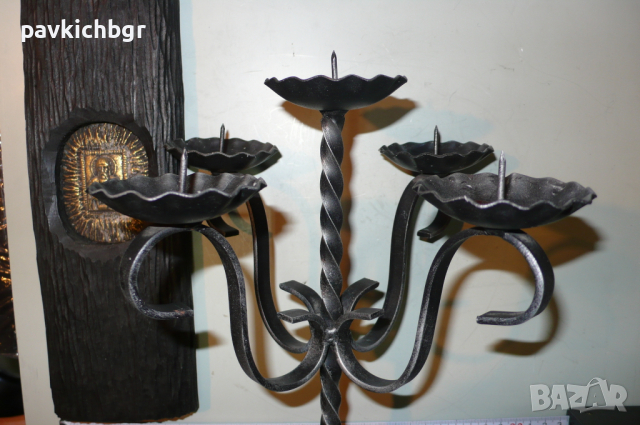 Свещник с икона, снимка 3 - Колекции - 36446419