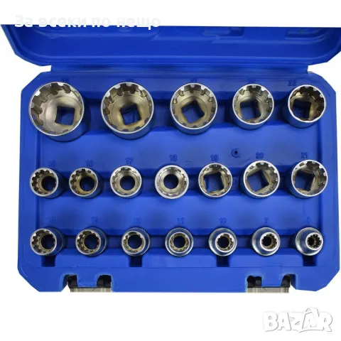 Комплект вложки 1/2 SPLINE 12-стенни 19 части HAWEK, снимка 2 - Гедорета - 50351614