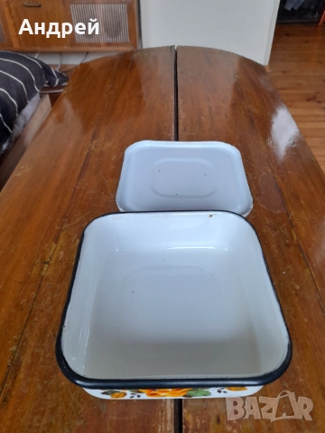 Стара емайлирана кутия за храна #8, снимка 2 - Други ценни предмети - 52171137