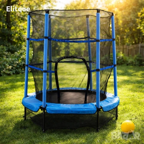 Мини батут с мрежа за безопасност – Компактен и забавен избор за деца, снимка 4 - Други стоки за дома - 53059900