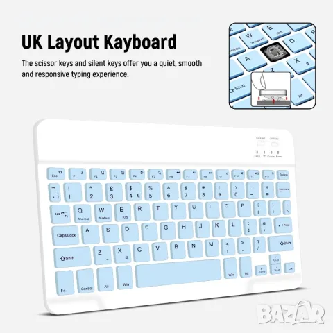 Кожен Калъф+Bluetooth магнитна клавиатура за Lenovo Tab M10 Plus 3rd Gen 10.6'' 2022/държач за молив, снимка 6 - Таблети - 48786791