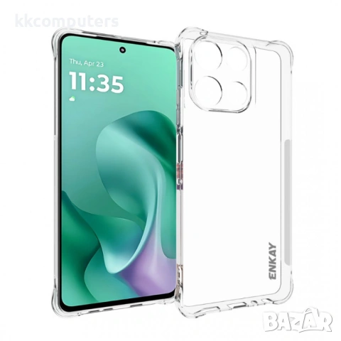 Калъф за Motorola Moto G86 5G / Power 5G и Скрийн протектор - Прозрачен, Антиприплъзгващ , Удароусто