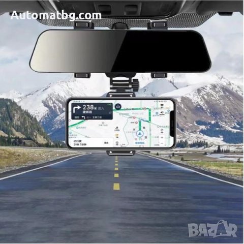 Стойка за телефон Automat, За огледало, Въртяща, Регулируема, снимка 4 - Аксесоари и консумативи - 40628163