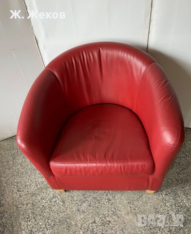 Кожено кресло, снимка 2 - Дивани и мека мебел - 52886369