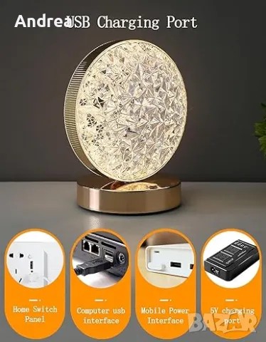 Tри цветна ,сензорна LED декоративна настолна лампа, снимка 2 - Настолни лампи - 48196705