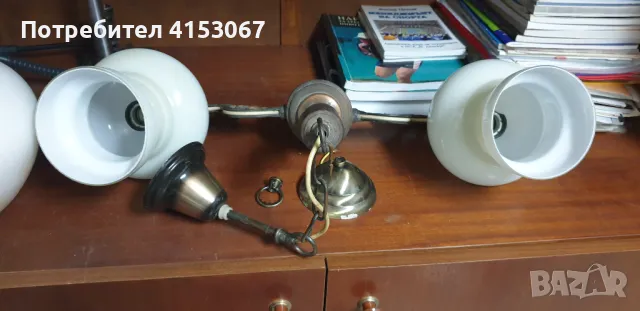 абажур винтиж двойка ковано желязо, снимка 2 - Полилеи - 48262547