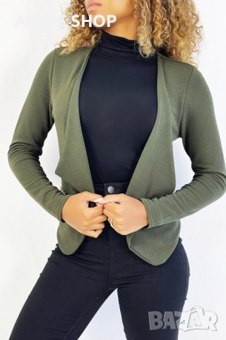 Дамско сако (блейзър) с ревер и джобове с цип, 2цвята - 024, снимка 2 - Сака - 43597752