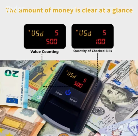 Детектор машина за проверка на пари ЕВРО/ДОЛАР, снимка 3 - Друга електроника - 53177574