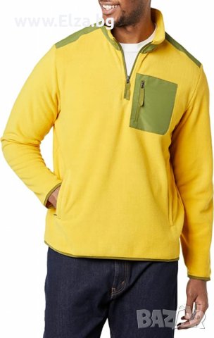 Мъжко поларено горнище за всекидневна употреба Жълто, снимка 1 - Суичъри - 38088790