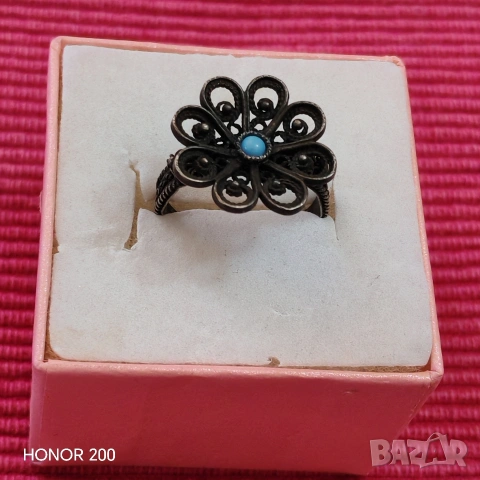 Винтидж сребърен пръстен филигран. , снимка 2 - Пръстени - 53582335